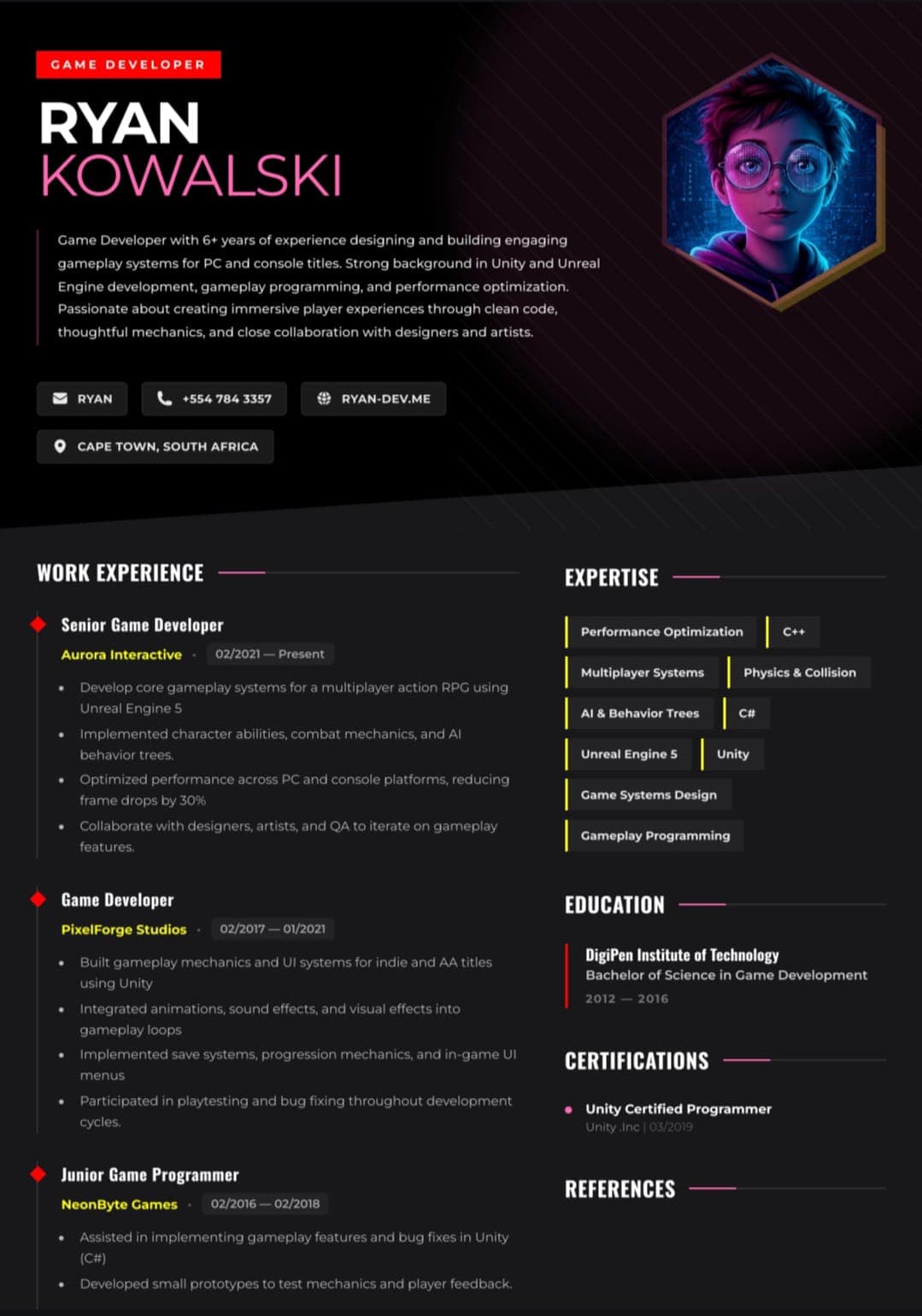 Bold Geometric Resume Template Preview