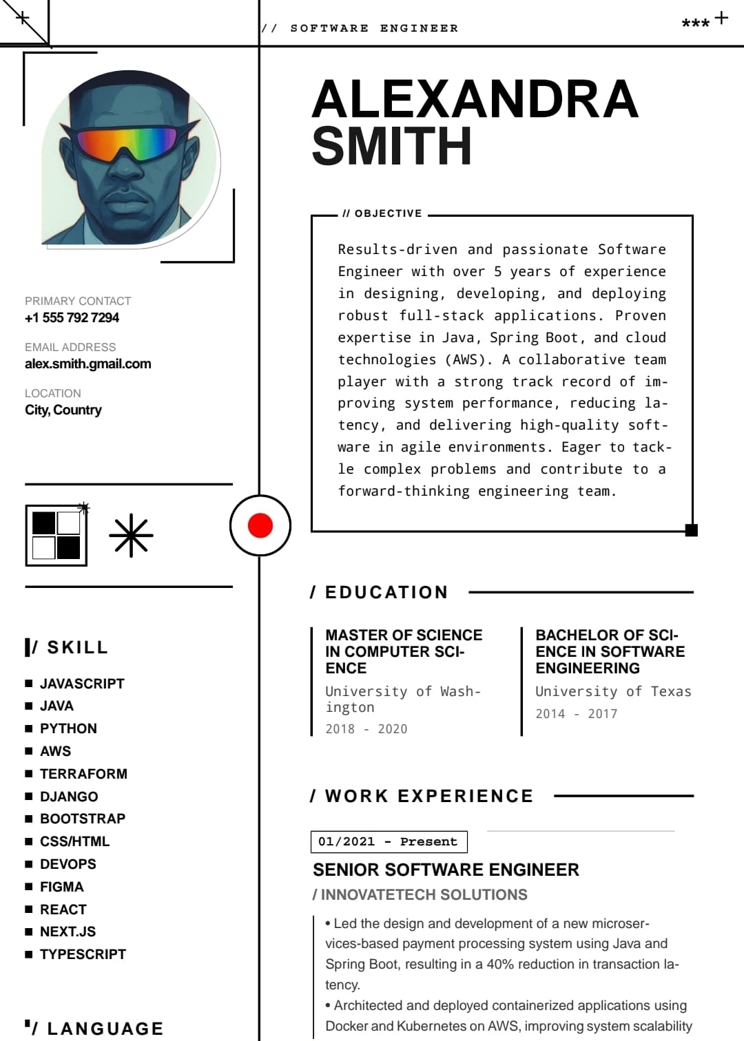 Creative Studio Resume Template Preview
