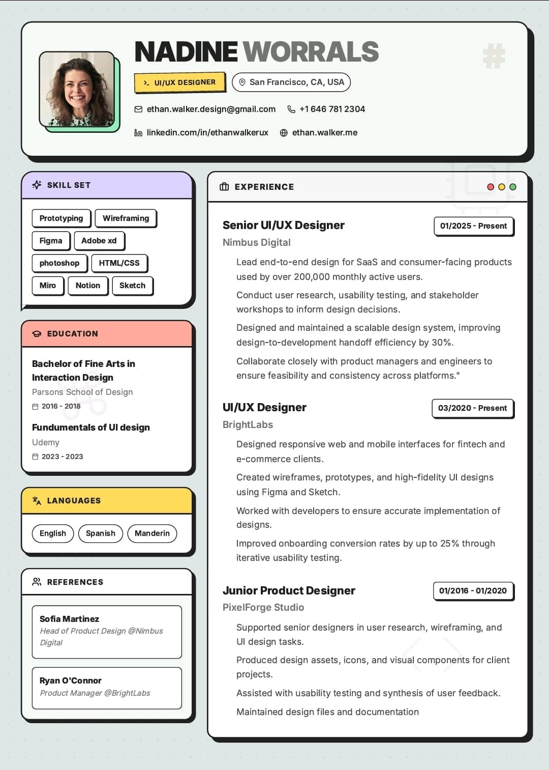 Retro Desktop Resume Template Preview