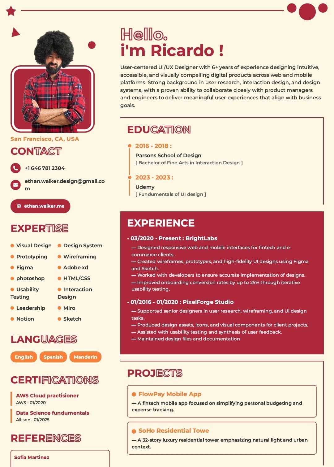 Graphic Design Resume Template Preview